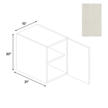 Load image into Gallery viewer, RTA - White Frozen Wood Textured - Vanity Hanging Base Cabinet - 15&quot;W x 20&quot;H x 21&quot;D - Frameless Cabinet