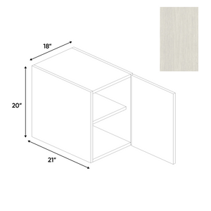 RTA - White Frozen Wood Textured - Vanity Hanging Base Cabinet - 18"W x 20"H x 21"D - Frameless Cabinet