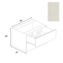 Load image into Gallery viewer, RTA - White Frozen Wood Textured - Vanity Hanging Drawer Sink Base Cabinet - 36&quot;W x 20&quot;H x 21&quot;D - Frameless Cabinet
