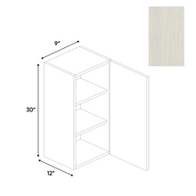 Load image into Gallery viewer, RTA - White Frozen Wood Textured - Wall Cabinet - 9&quot;W x 30&quot;H x 12&quot;D - Frameless Cabinet