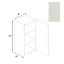 Load image into Gallery viewer, RTA - White Frozen Wood Textured - Wall Cabinet - 9&quot;W x 30&quot;H x 12&quot;D - Frameless Cabinet
