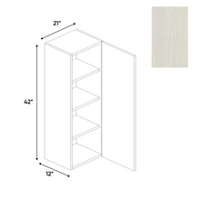 Load image into Gallery viewer, RTA - White Frozen Wood Textured - Wall Cabinet - 21&quot;W x 42&quot;H x 12&quot;D - Frameless Cabinet