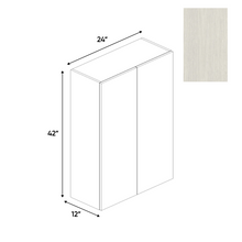 Load image into Gallery viewer, RTA - White Frozen Wood Textured - Wall Cabinet - 24&quot;W x 42&quot;H x 12&quot;D - Frameless Cabinet