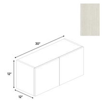 Load image into Gallery viewer, RTA - White Frozen Wood Textured - Wall Cabinet - 30&quot;W x 12&quot;H x 12&quot;D - Frameless Cabinet