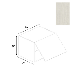 RTA - White Frozen Wood Textured - Wall Upper Cabinet - 36"W x 24"H x 24"D - Frameless Cabinet