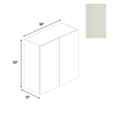 Load image into Gallery viewer, RTA - White Frozen Wood Textured - Wall Cabinet - 36&quot;W x 30&quot;H x 12&quot;D - Frameless Cabinet