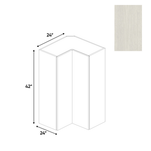 RTA - White Frozen Wood Textured - Wall Easy Reach Cabinet - 24"W x 42"H x 24"D - Frameless Cabinet