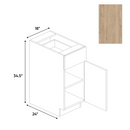 Load image into Gallery viewer, RTA - Anniversary Oak Textured - Single Door Base Cabinet - 18&quot;W x 34.5&quot;H x 24&quot;D - Frameless Cabinet