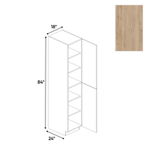 Load image into Gallery viewer, RTA - Anniversary Oak Textured - Tall Pantry Cabinet - 18&quot;W x 84&quot;H x 24&quot;D - Frameless Cabinet