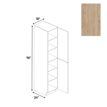 Load image into Gallery viewer, RTA - Anniversary Oak Textured - Tall Pantry Cabinet - 18&quot;W x 96&quot;H x 24&quot;D - Frameless Cabinet