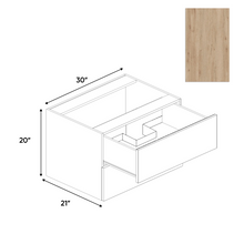 Load image into Gallery viewer, RTA - Anniversary Oak Textured - Vanity Hanging Drawer Sink Base Cabinet - 30&quot;W x 20&quot;H x 21&quot;D - Frameless Cabinet
