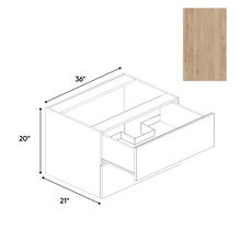 Load image into Gallery viewer, RTA - Anniversary Oak Textured - Vanity Hanging Drawer Sink Base Cabinet - 36&quot;W x 20&quot;H x 21&quot;D - Frameless Cabinet