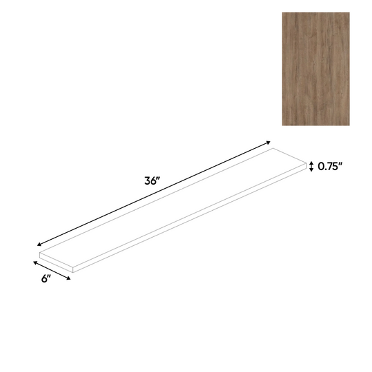RTA - Lakeland Oak 03 Textured - Filler Panel - 6"W x 36"H x 0.75"D - Frameless Cabinet