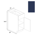 Load image into Gallery viewer, RTA - Indigo Blue Matte - Single Door Base Cabinet - 21&quot;W x 34.5&quot;H x 24&quot;D - Frameless Cabinet