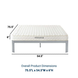 Emma 6" Memory Foam Mattress with 10 Years Warranty