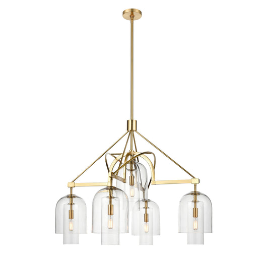5-Light Round Chandelier Diam35'', Brass Finish Hardware with Clear Glass, E12 Base