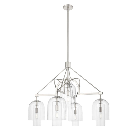 5-Light Round Chandelier Diam35'', Polished Nickel Finish Hardware with Clear Glass, E12 Base