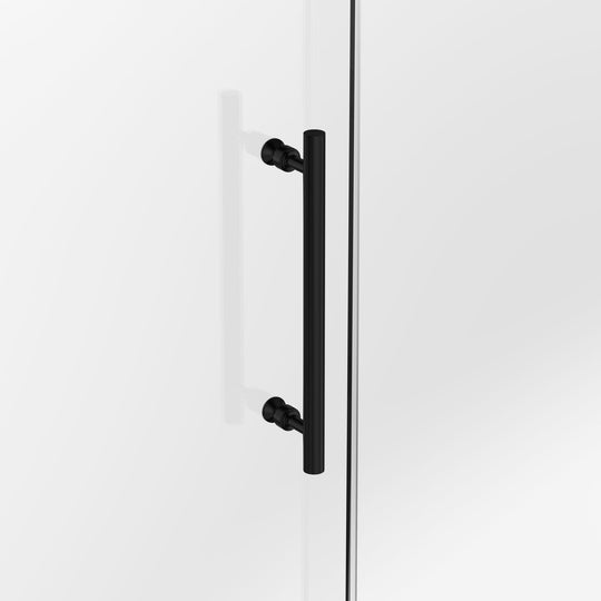 Ivanees 72 In. W X 76 In. H Frameless Single Sliding Glass Shower Door With 3 Glass Panels & 8mm Clear Tempered Glass- Barn Door Style