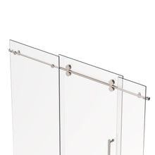 Load image into Gallery viewer, Ivanees 72 In. W X 76 In. H Frameless Single Sliding Glass Shower Door With 3 Glass Panels &amp; 8mm Clear Tempered Glass- Barn Door Style