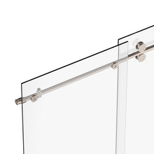 Load image into Gallery viewer, Ivanees 72 In. W X 76 In. H Frameless Single Sliding Glass Shower Door With 3 Glass Panels &amp; 8mm Clear Tempered Glass- Barn Door Style