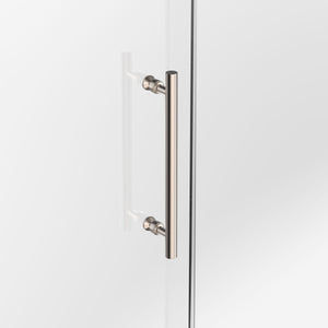 Ivanees 72 In. W X 76 In. H Frameless Single Sliding Glass Shower Door With 3 Glass Panels & 8mm Clear Tempered Glass- Barn Door Style