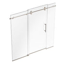 Load image into Gallery viewer, Ivanees 72 In. W X 76 In. H Frameless Single Sliding Glass Shower Door With 3 Glass Panels &amp; 8mm Clear Tempered Glass- Barn Door Style