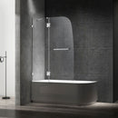 Load image into Gallery viewer, Ivanees 60 In. H x 45 In. W Hinged Frameless French Glass Bathtub Door