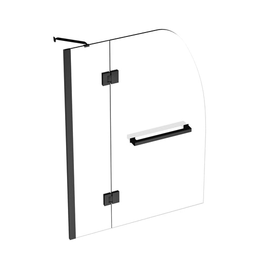 Ivanees 60 In. H x 45 In. W Hinged Frameless French Glass Bathtub Door