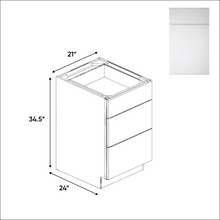 Load image into Gallery viewer, RTA - Sonoma White - Three Drawer Base Cabinets - 21&quot;W x 34.5&quot;H x 24&quot;D