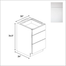 Load image into Gallery viewer, RTA - Sonoma White - Three Drawer Base Cabinets - 30&quot;W x 34.5&quot;H x 24&quot;D
