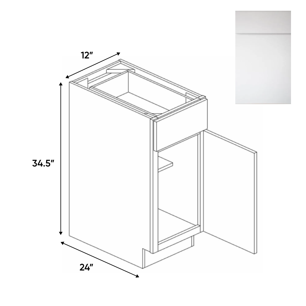 RTA - Sonoma White - Single Door Cabinets - 12