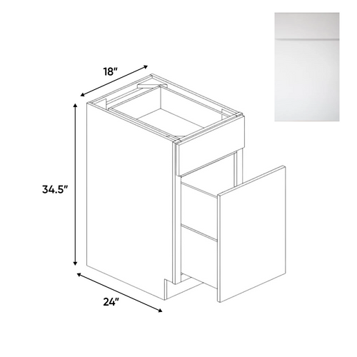 RTA - Sonoma White - Waste Basket Base Cabinets - 18