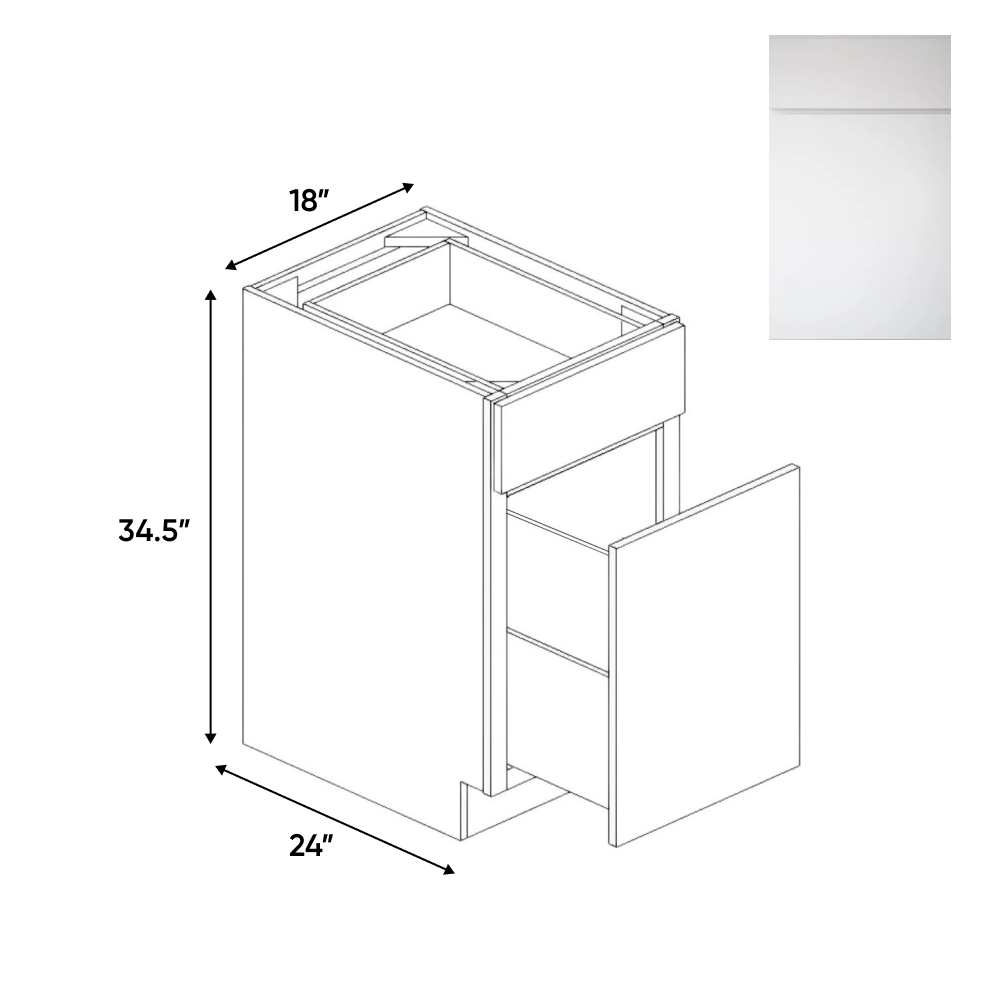 RTA - Sonoma White - Waste Basket Base Cabinets - 18