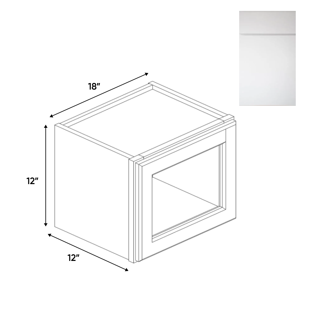 RTA - Sonoma White - Single Glass Door Wall Cabinets - 18