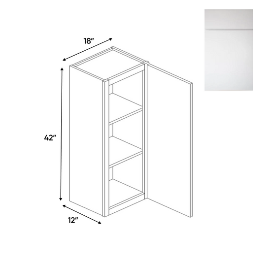RTA - Sonoma White - 42"Height Single Door Wall Cabinets - 18"W x 42"H x 12"D