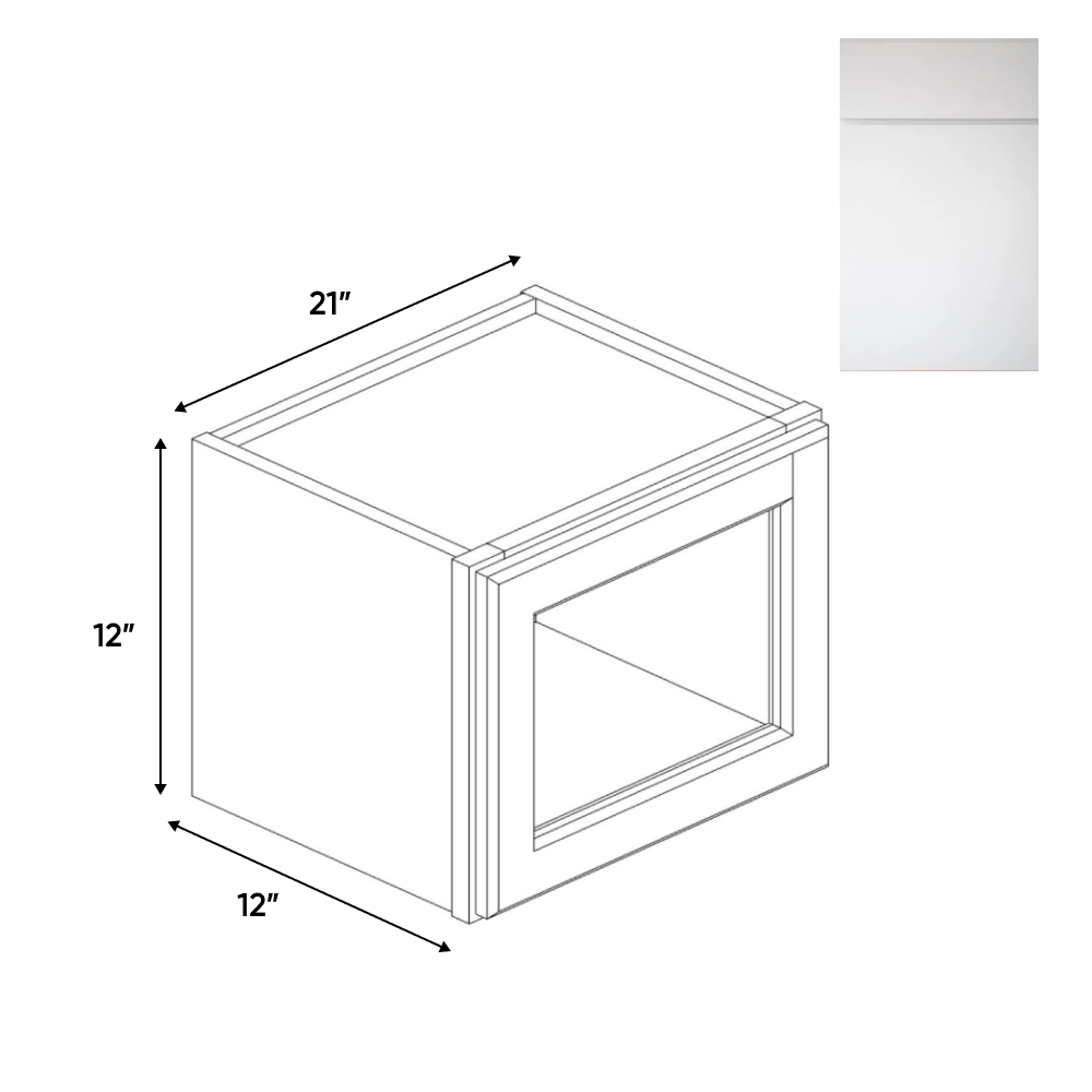RTA - Sonoma White - Single Glass Door Wall Cabinets - 21