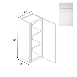 RTA - Sonoma White - 42"Height Single Door Wall Cabinets - 21"W x 42"H x 12"D