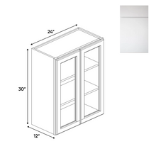 Load image into Gallery viewer, RTA - Sonoma White - Double Glass Door Wall Cabinets - 24&quot;W x 30&quot;H x 12&quot;D