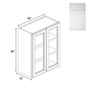 Load image into Gallery viewer, RTA - Sonoma White - Double Glass Door Wall Cabinets - 24&quot;W x 36&quot;H x 12&quot;D