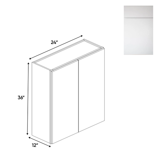 RTA - Sonoma White - 36"Height Double Door Wall Cabinets - 24"W x 36"H x 12"D