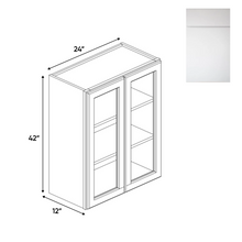 Load image into Gallery viewer, RTA - Sonoma White - Double Glass Door Wall Cabinets - 24&quot;W x 42&quot;H x 12&quot;D