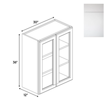 Load image into Gallery viewer, RTA - Sonoma White - Double Glass Door Wall Cabinets - 30&quot;W x 36&quot;H x 12&quot;D