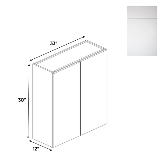 RTA - Sonoma White - 30"Height Double Door Wall Cabinets - 33"W x 30"H x 12"D