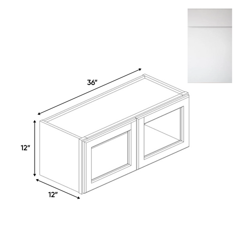 RTA - Sonoma White - Double Glass Door Wall Cabinets - 36