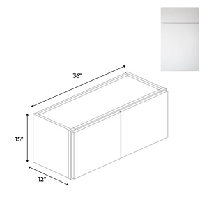 RTA - Sonoma White - 15"Height Double Door Wall Cabinets - 36"W x 15"H x 12"D