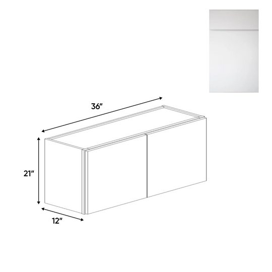 RTA - Sonoma White - 21"Height Double Door Wall Cabinets - 36"W x 21"H x 12"D