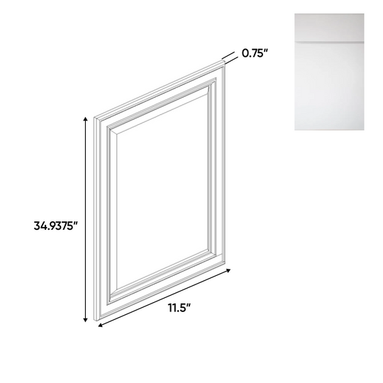 RTA - Sonoma White - Decorative End Panel Doors - 11.5"W x 34.93"H x 0.75"D