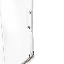 Load image into Gallery viewer, Ivanees 36 In. x 76 In. Neo-Angle Pivot Semi-Frameless Corner Shower Enclosure in Stainless Steel with 8mm Clear Tempered Glass