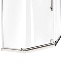 Load image into Gallery viewer, Ivanees 36 In. x 76 In. Neo-Angle Pivot Semi-Frameless Corner Shower Enclosure in Stainless Steel with 8mm Clear Tempered Glass