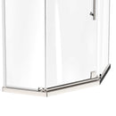 Load image into Gallery viewer, Ivanees 36 In. x 76 In. Neo-Angle Pivot Semi-Frameless Corner Shower Enclosure in Stainless Steel with 8mm Clear Tempered Glass